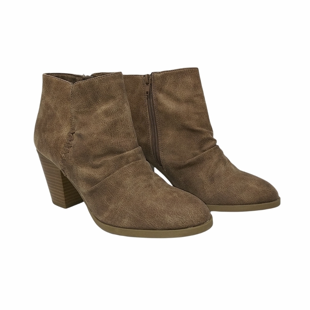 Faux Suede Acid Wash Look Booties - Sz 7.5